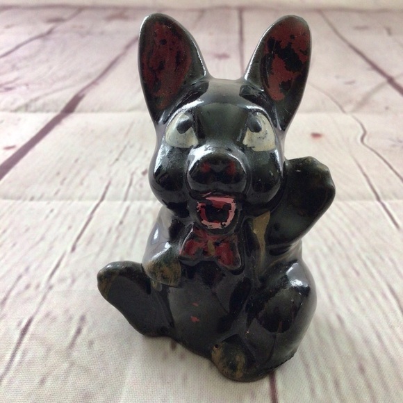 Vintage Hand Painted Redware Bunny Rabbit Salt and Pepper Shaker Pair - Japan - Picture 5 of 9